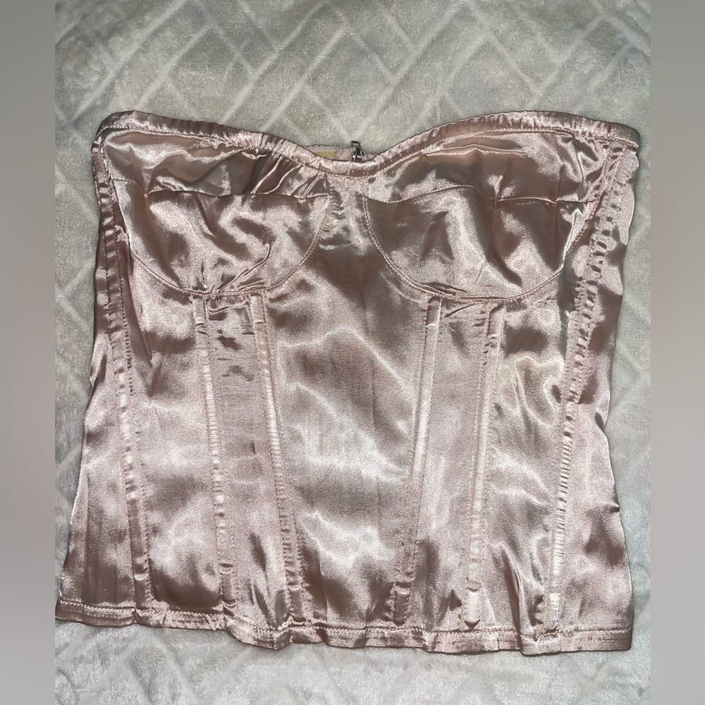 SHEIN Cream Satin Bustier